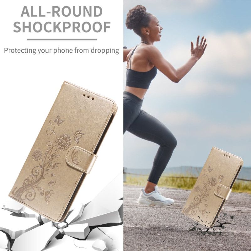 Kožený Kryt Sony Xperia 1 Vii Květinový Vzor