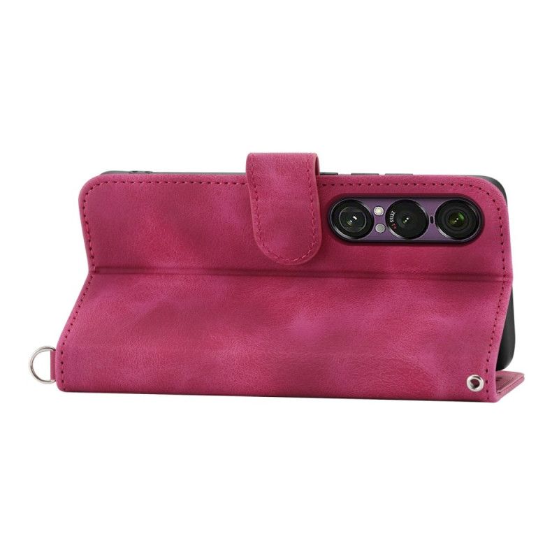 Kožený Kryt Sony Xperia 1 Vii Semišový Krajkový Efekt