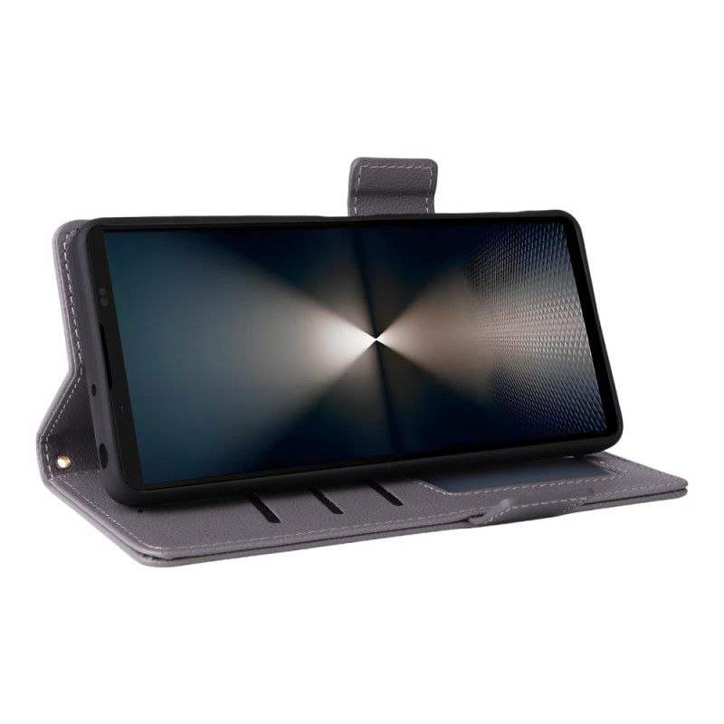 Kožený Kryt Sony Xperia 1 Vii Textura Liči S Popruhem