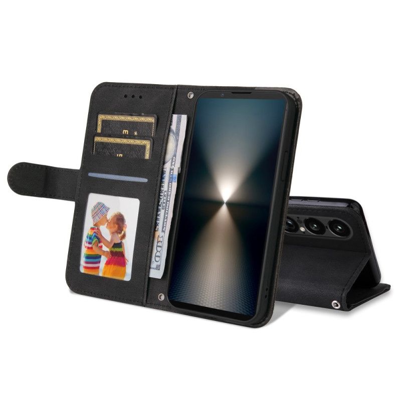 Kožený Kryt Sony Xperia 1 Vii Vintage Efekt S Nýtem