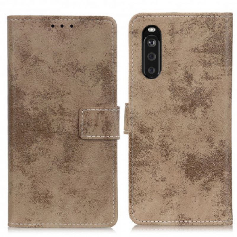 Kožený Kryt Sony Xperia 10 Iii Starý Kožený Efekt