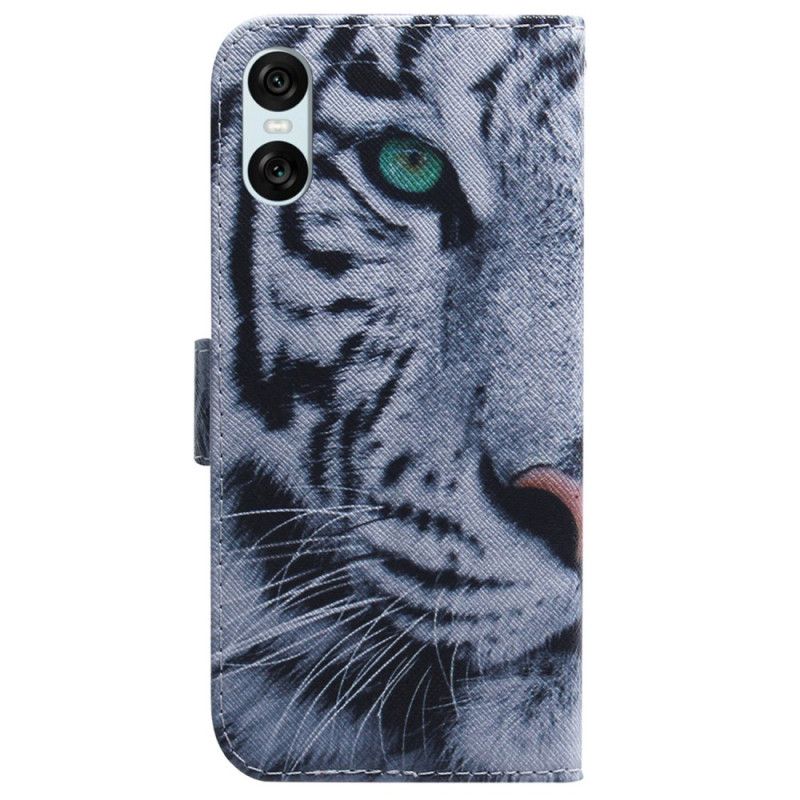 Kožený Kryt Sony Xperia 10 Vi Bílý Tygr