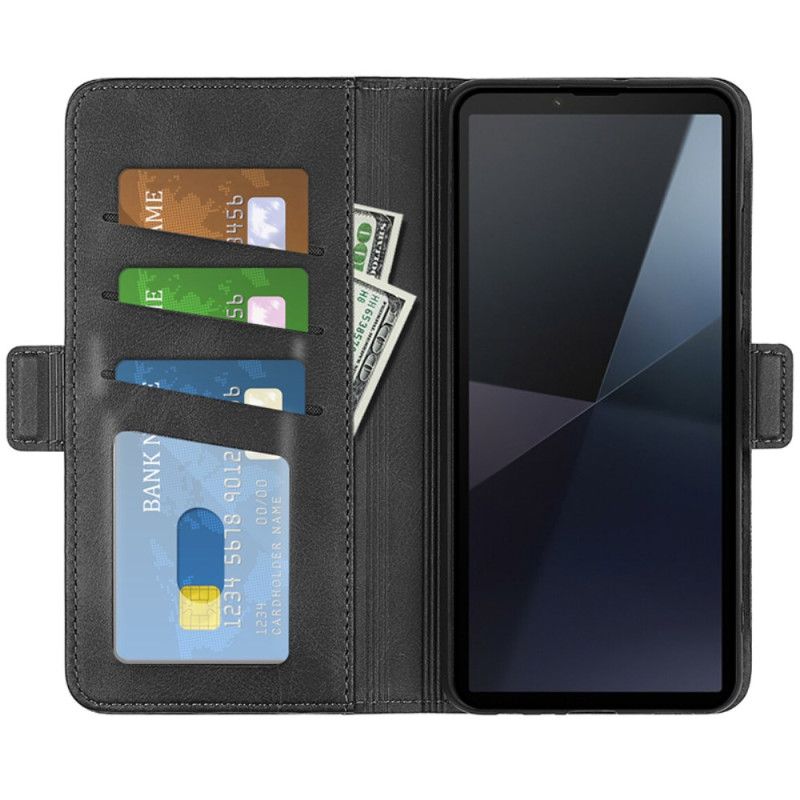 Kožený Kryt Sony Xperia 10 Vi Dvojité Zapínání