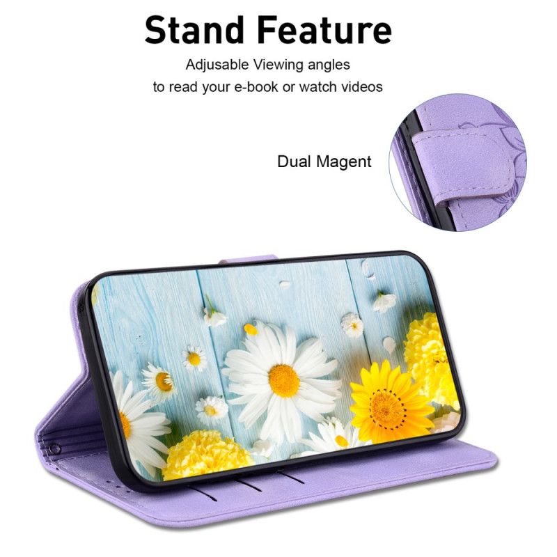 Kožený Kryt Sony Xperia 10 Vi Květinový Vzor S Páskem