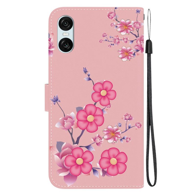 Kožený Kryt Sony Xperia 10 Vi Popruh Sakury
