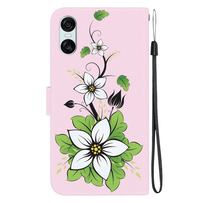 Kožený Kryt Sony Xperia 10 Vi Strappy Lily