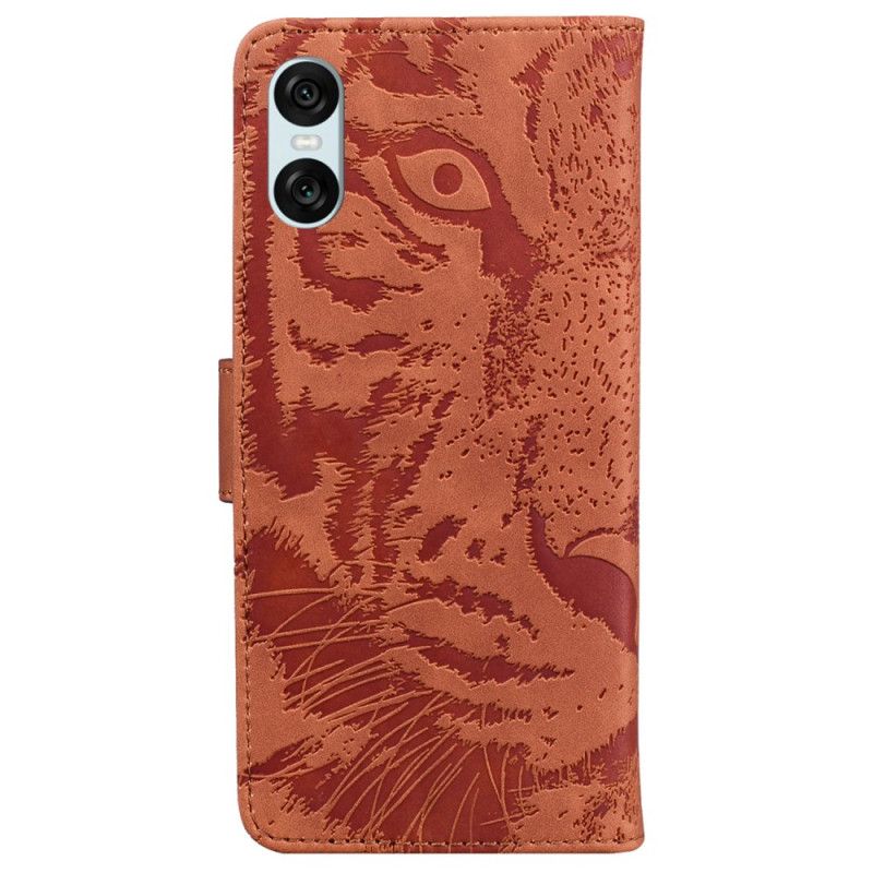 Kožený Kryt Sony Xperia 10 Vi Tygří Stopa