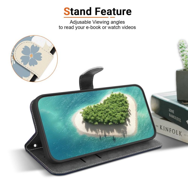 Kožený Kryt Sony Xperia 10 Vii Modré Sedmikrásky