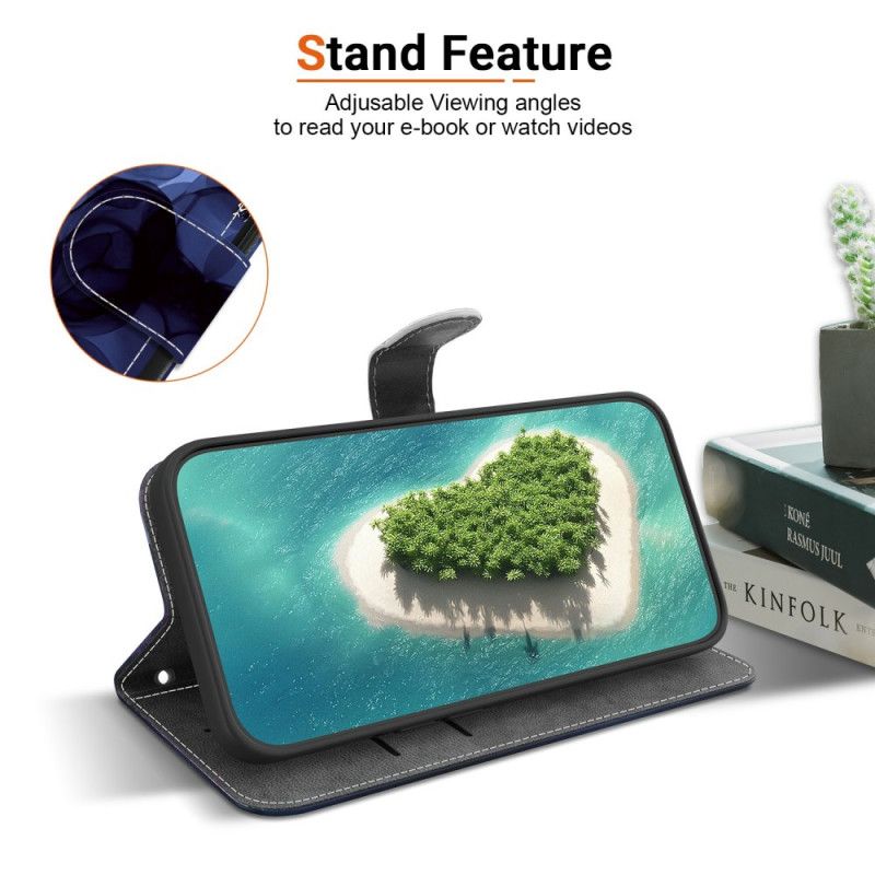 Kožený Kryt Sony Xperia 10 Vii Modrý Květinový Vzor