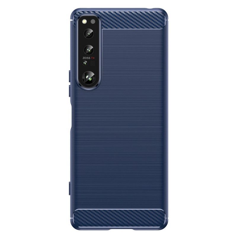 Kryt Na Sony Xperia 1 IV Kartáčované Uhlíkové Vlákno