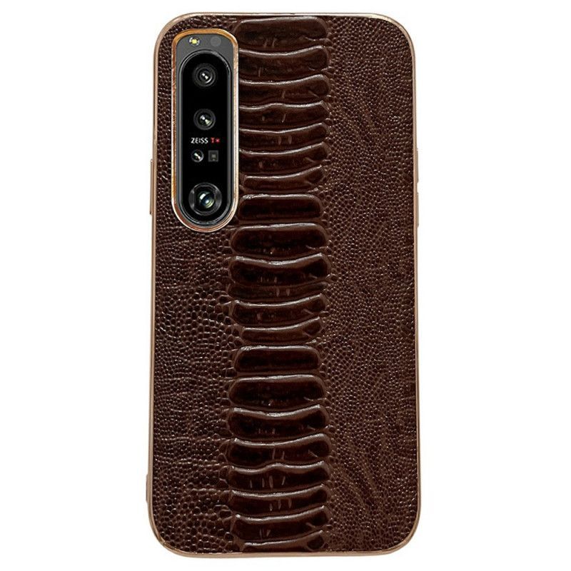 Kryt Na Sony Xperia 1 IV Krokodýlí Styl Z Pravé Kůže