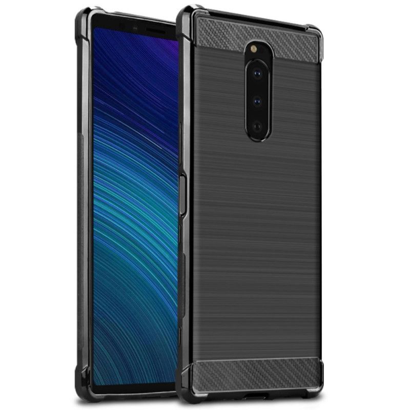 Kryt Na Sony Xperia 1imak Série Vega Kartáčované Uhlíkové Vlákno