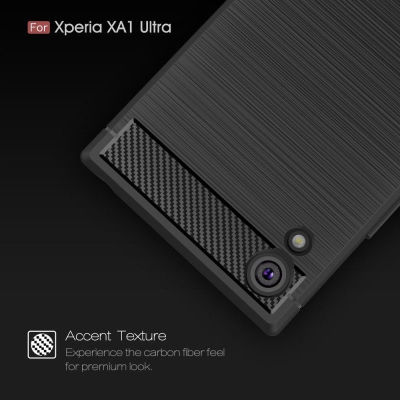 Kryt Na Sony Xperia Xa1 Ultra Kartáčované Uhlíkové Vlákno