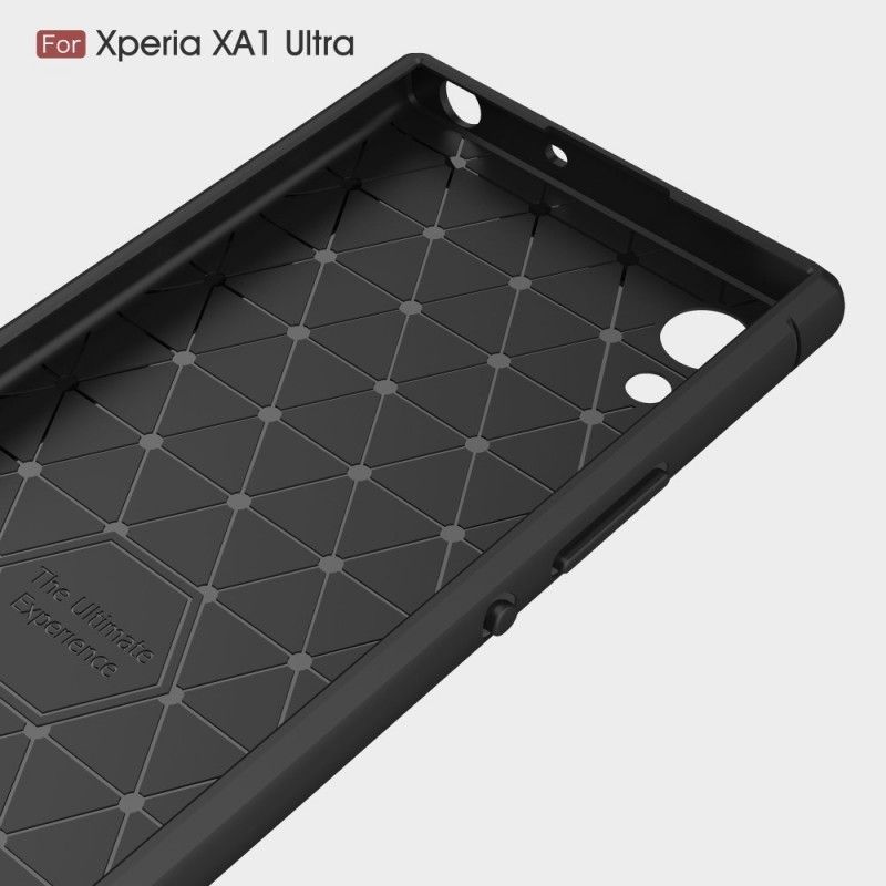 Kryt Na Sony Xperia Xa1 Ultra Kartáčované Uhlíkové Vlákno