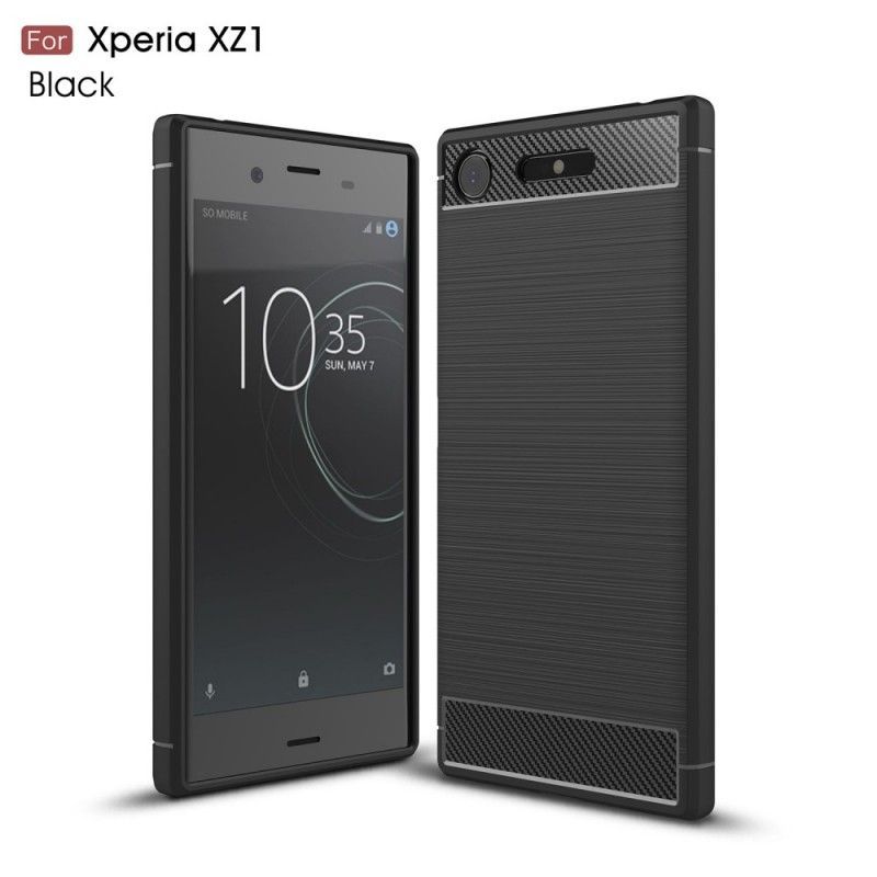 Kryt Na Sony Xperia Xz1 Kartáčované Uhlíkové Vlákno