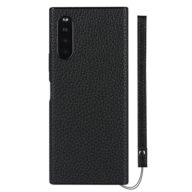 Kryt Sony Xperia 10 Ii Pravá Liči Kůže S Páskem