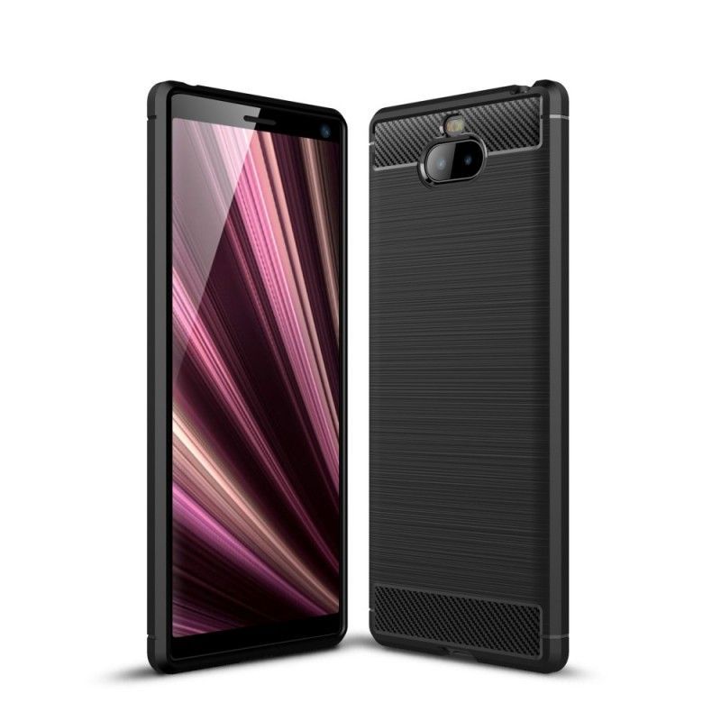 Kryt Sony Xperia 10 Plus Kartáčované Uhlíkové Vlákno