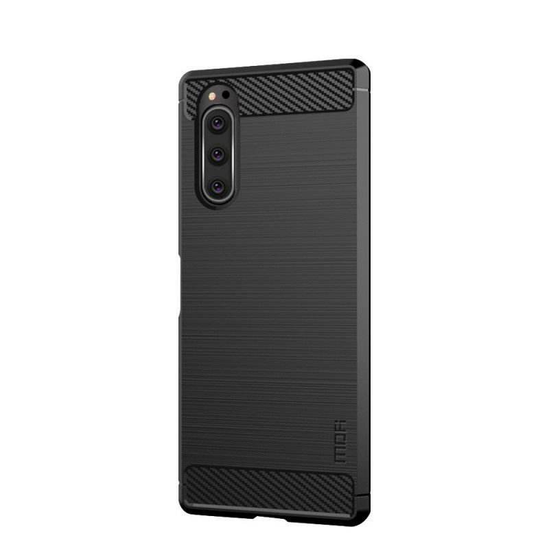 Kryt Sony Xperia 5 Mofi Kartáčované Uhlíkové Vlákno
