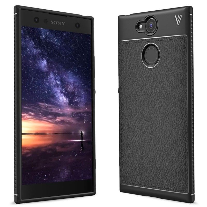 Kryt Sony Xperia Xa2 Litchi S Dvojitým Koženým Efektem