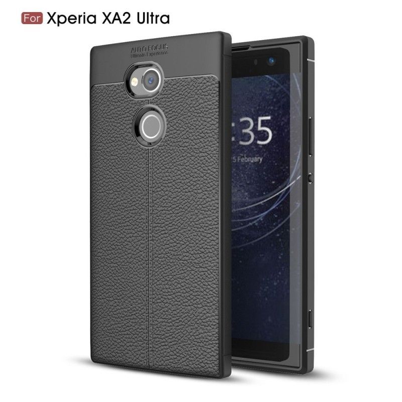 Kryt Sony Xperia Xa2 Ultra Litchi S Dvojitým Koženým Efektem