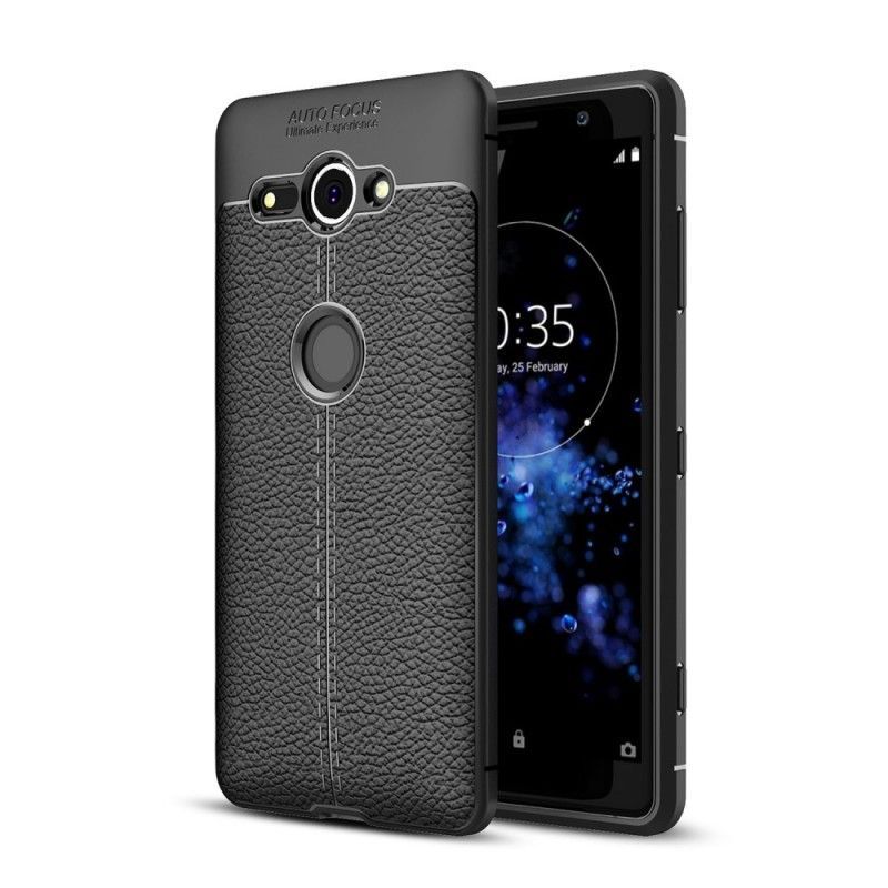 Kryt Sony Xperia Xz2 Compact Litchi S Dvojitým Koženým Efektem