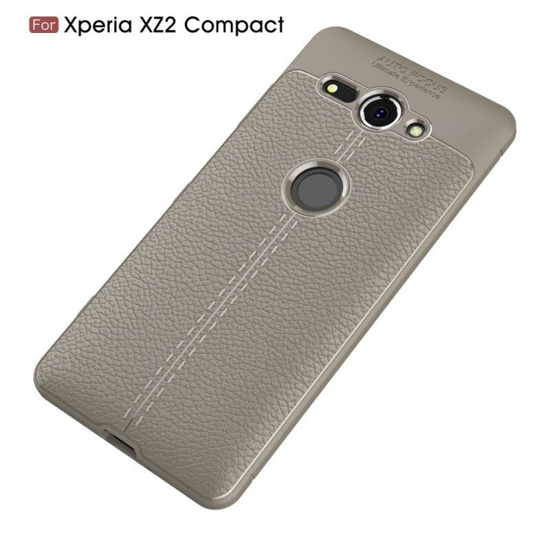 Kryt Sony Xperia Xz2 Compact Litchi S Dvojitým Koženým Efektem