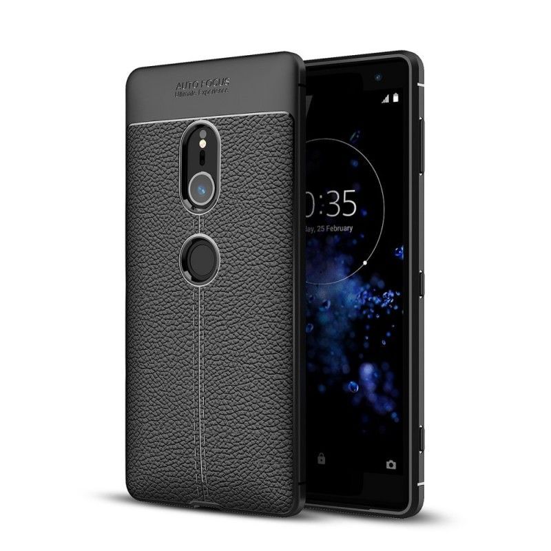 Kryt Sony Xperia Xz2 Litchi S Dvojitým Koženým Efektem