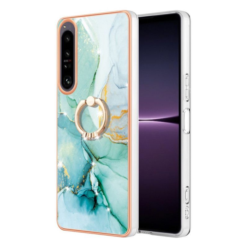 Kryty Na Mobil Na Sony Xperia 1 IV Mramor S Kroužkovou Podpěrou