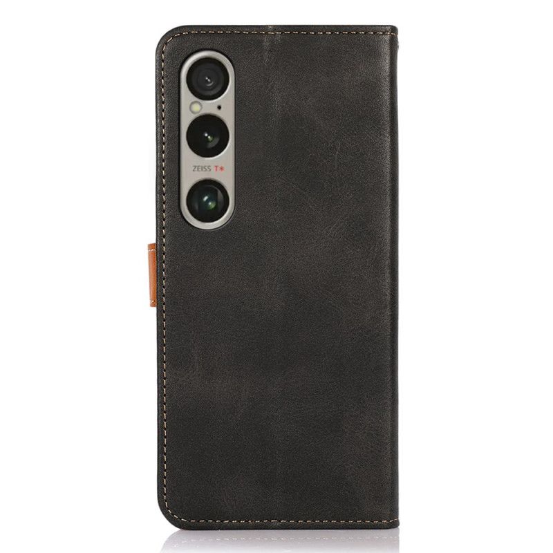 Peněženková Pouzdra Sony Xperia 1 Vi Kryty Na Mobil Khazneh Zlatá Spona