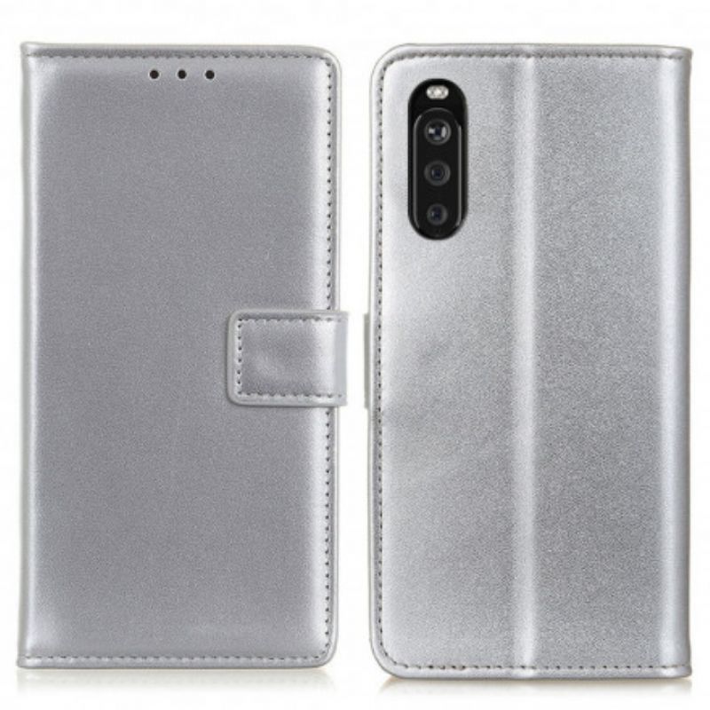 Peněženková Pouzdra Sony Xperia 10 Iii Jednoduchá Imitace Kůže