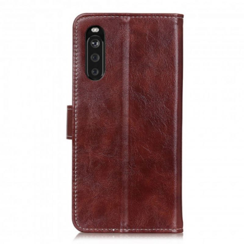 Peněženková Pouzdra Sony Xperia 10 Iii Lesklé A Viditelné Švy