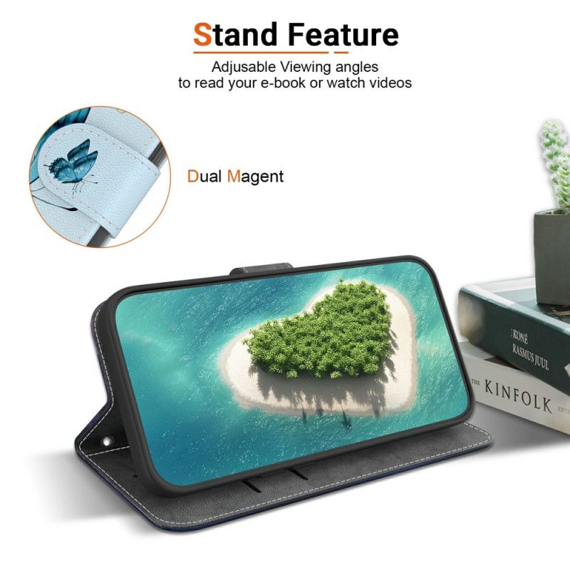 Peněženková Pouzdra Sony Xperia 10 Vii Kryty Na Mobil Modrý Motýl A Květiny