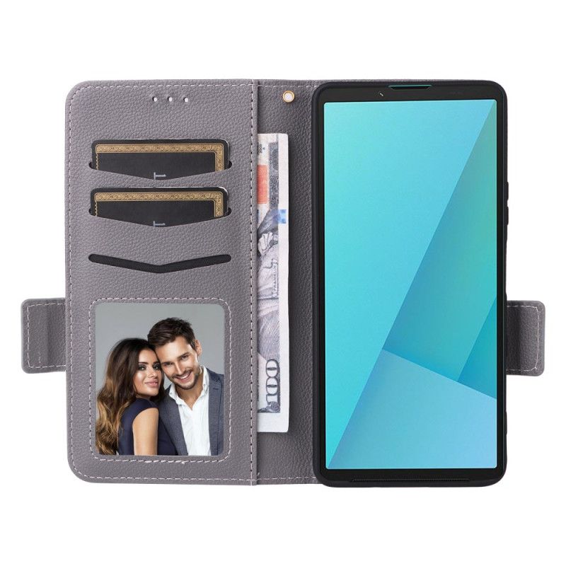 Peněženková Pouzdra Sony Xperia 10 Vii Kryty Na Mobil Umělá Kůže S Popruhem