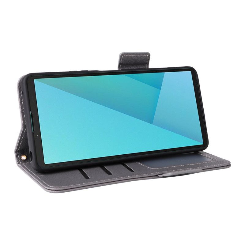 Peněženková Pouzdra Sony Xperia 10 Vii Kryty Na Mobil Umělá Kůže S Popruhem