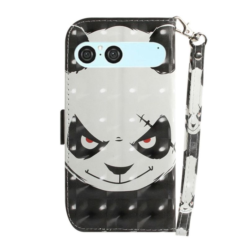 Peněženková Pouzdra Sony Xperia 10 Vii Šňůrka Na Krk S Rozzlobenou Pandou