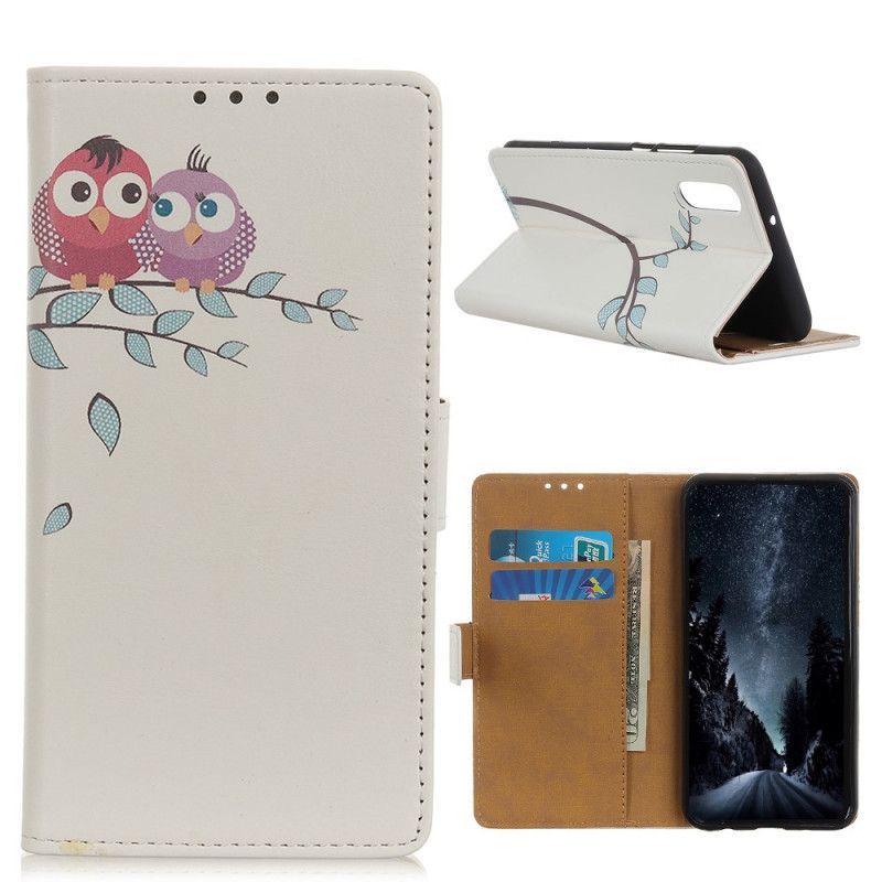 Peněženková Pouzdra Sony Xperia L4 Pár Sov Na Stromě