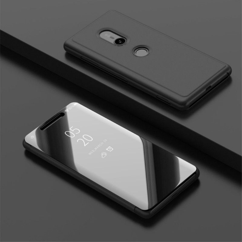 Pohledový Kryt Kryt Na Sony Xperia Xz3 Zrcadlo A Imitace Kůže