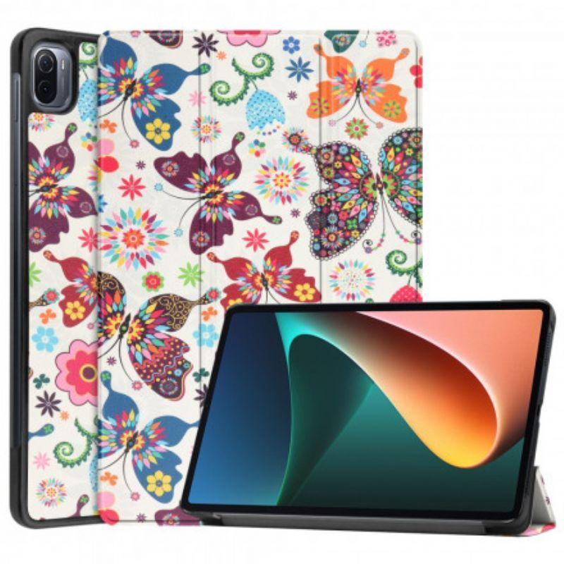 Chytré Pouzdro Kryt Xiaomi Pad 5 Vintage Květinový Držák Na Pero