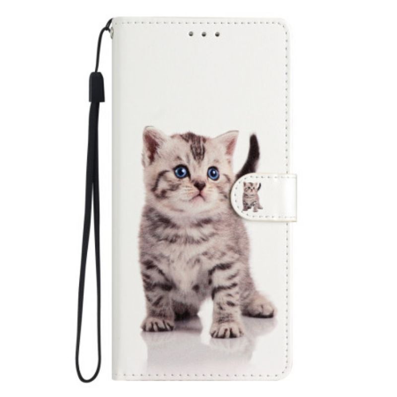Flipové Pouzdro Na Xiaomi 12 Lite Na Lana Strappy Kotě