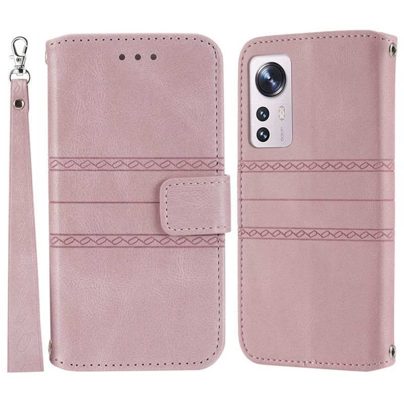 Flipové Pouzdro Na Xiaomi 12 Pro Na Lana Strappy Vzor