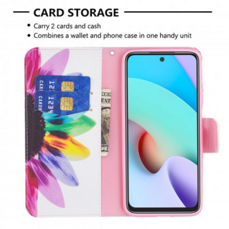 Flipové Pouzdro Na Xiaomi Redmi 10 Akvarelová Květina