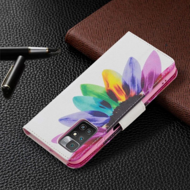 Flipové Pouzdro Na Xiaomi Redmi 10 Akvarelová Květina