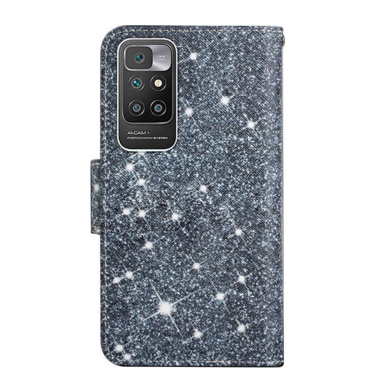 Flipové Pouzdro Na Xiaomi Redmi 10 Flitrový Pásek