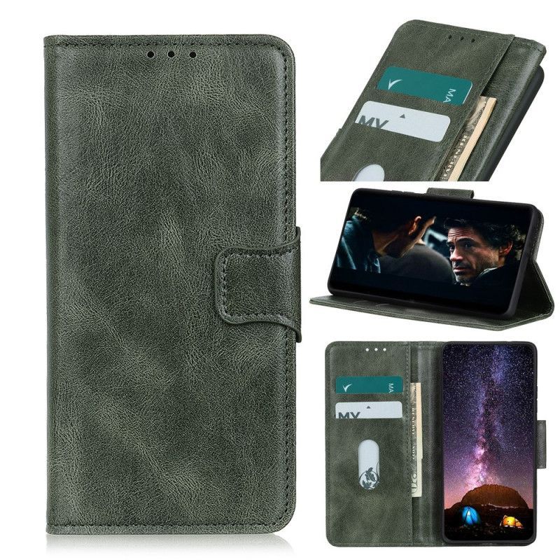 Flipové Pouzdro Na Xiaomi Redmi 9a Kožený Efekt Oboustranné Spony