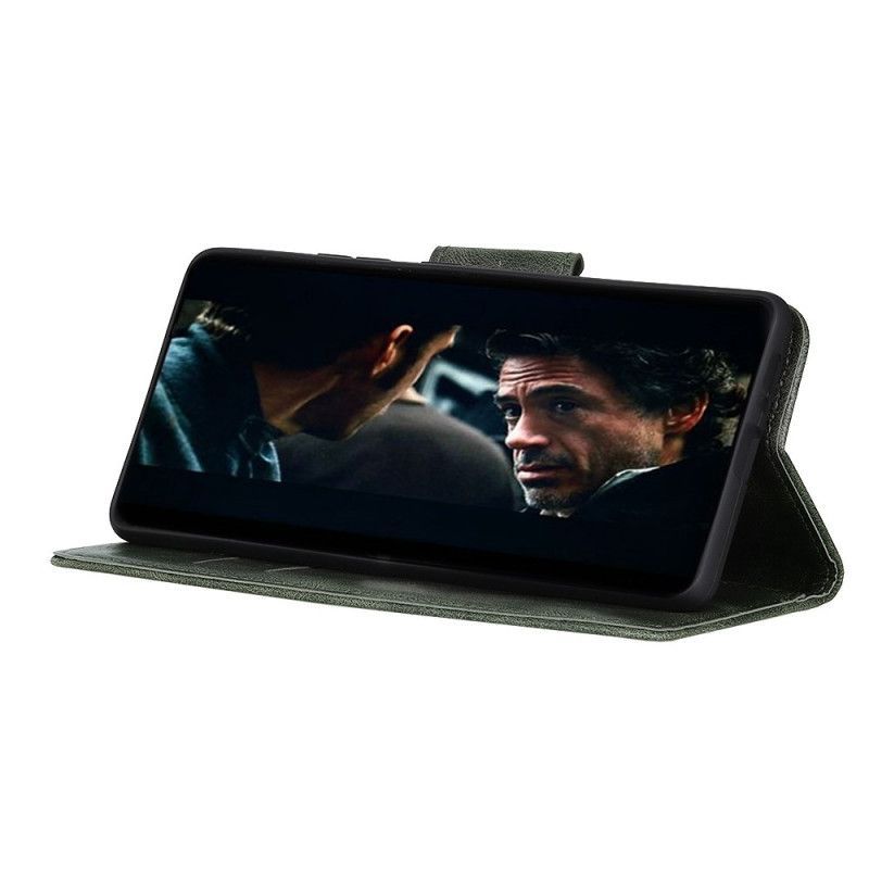Flipové Pouzdro Na Xiaomi Redmi 9a Kožený Efekt Oboustranné Spony