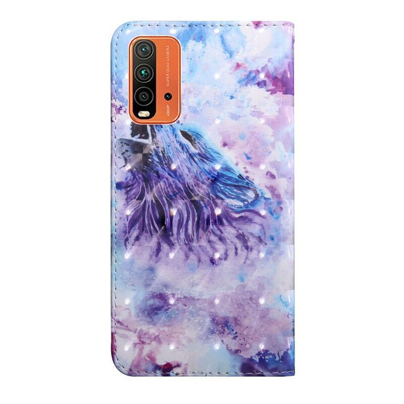 Flipové Pouzdro Na Xiaomi Redmi 9t Akvarelový Vlk