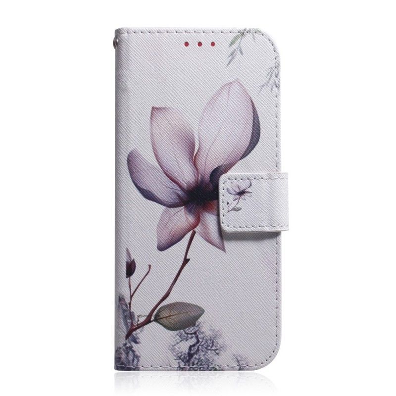Flipové Pouzdro Na Xiaomi Redmi Go Tmavě Růžový Květ