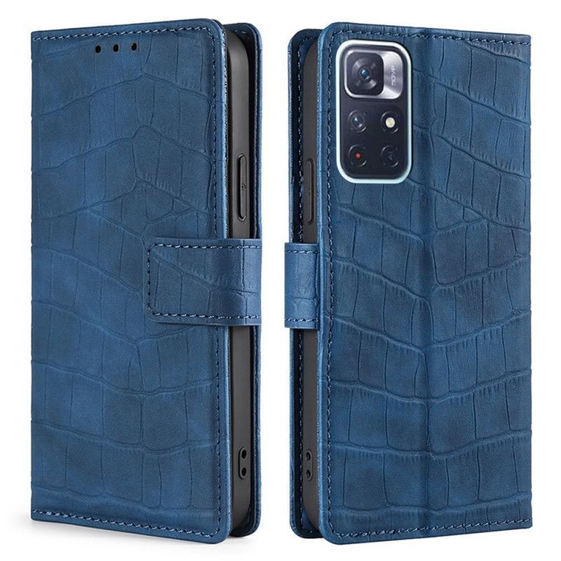 Flipové Pouzdro Na Xiaomi Redmi Note 11 / Poco M4 Pro 5g Dotek Krokodýlí Kůže