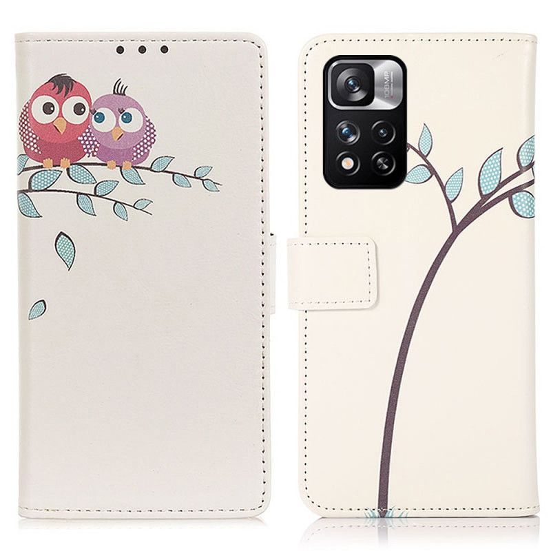 Flipové Pouzdro Na Xiaomi Redmi Note 11 Pro / Note 11 Pro Plus Pár Sov Na Stromě
