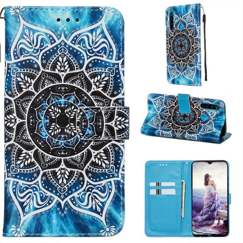 Flipové Pouzdro Na Xiaomi Redmi Note 8 Černá Pásková Mandala